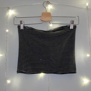 AE Black & White Striped Tube Top